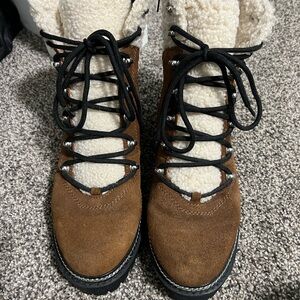 Aqua Brown and Cream Winter Boots LIGHTLY WORN